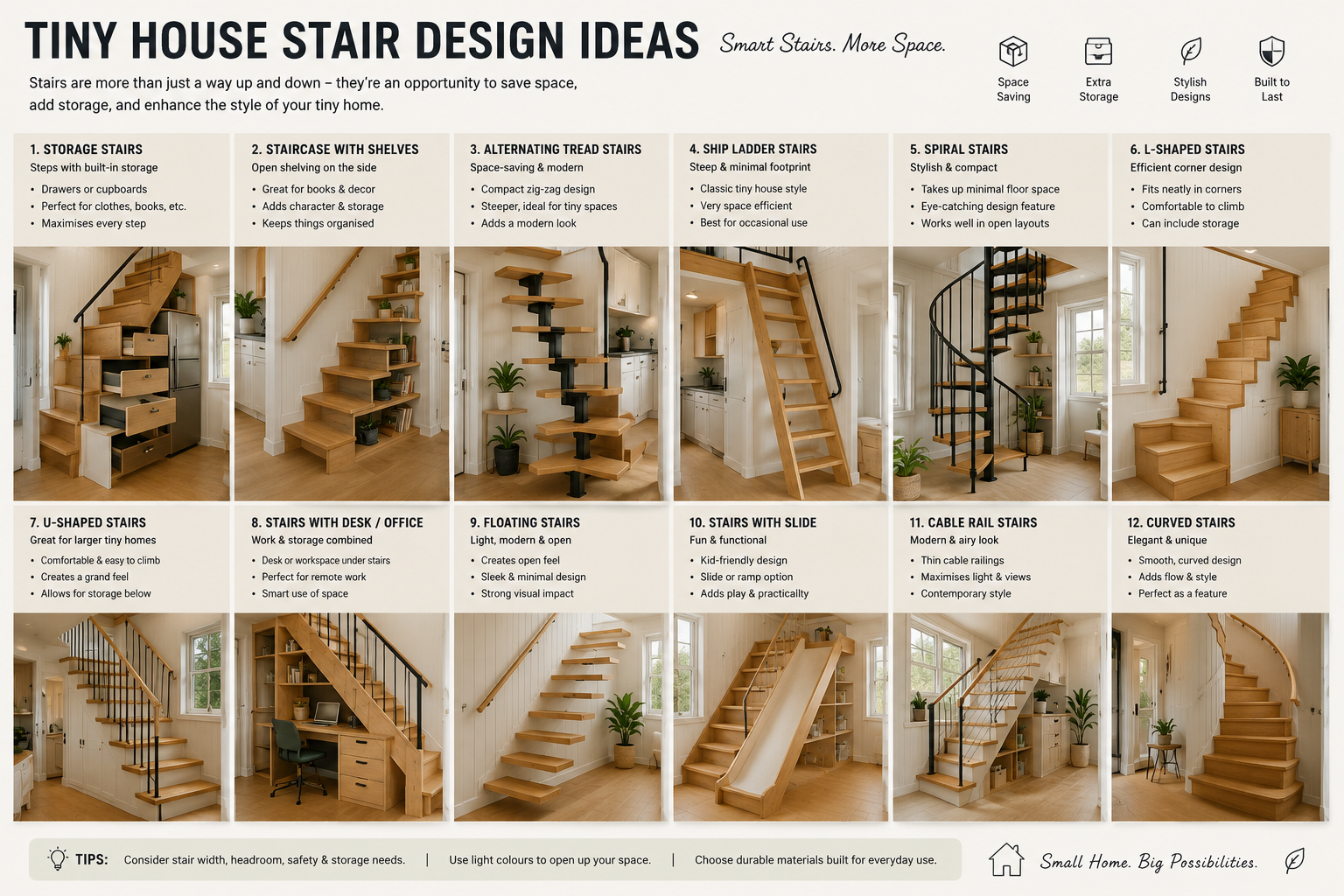 Tiny house loft access and stairs